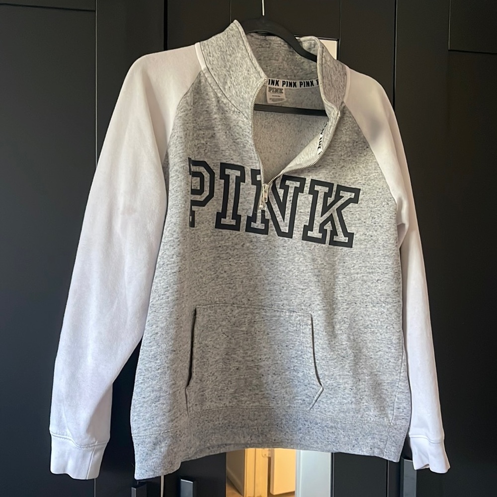 PINK half zip up sweater